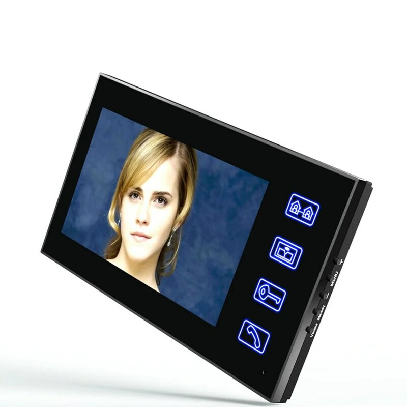 Sistema de portero automático para puerta, videoportero LCD de 7 pulgadas con cerradura de golpe eléctrica y Control remoto inalámbrico RFID, Control de acceso a la puerta