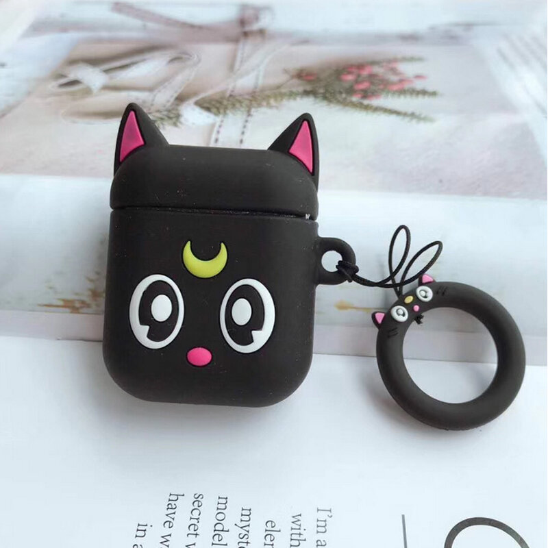 2020 Cartoon Headset Cover Earphone Case For airpods For Apple Air pods2 Funny Accessory Protect Cover with Finger Ring Strap