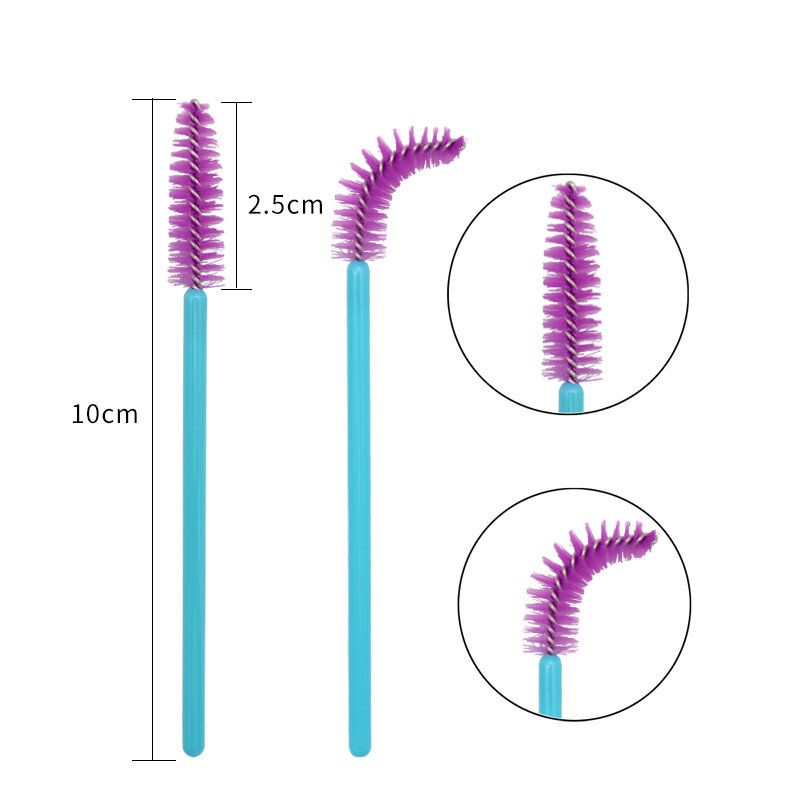 Novo 50 pçs macio cílios escovas cabeça para cílios sobrancelha aplicador rímel varinhas aplicador maquiagem ferramentas