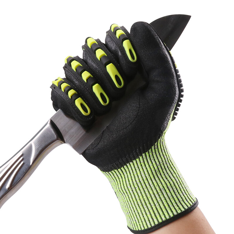 Schnittschutz-handschuhe Anti Schock Absorbieren Mechanik Auswirkungen Beständig GMG TPR Sicherheit Arbeit Handschuhe Anti Vibration Öl-proof Handschuhe