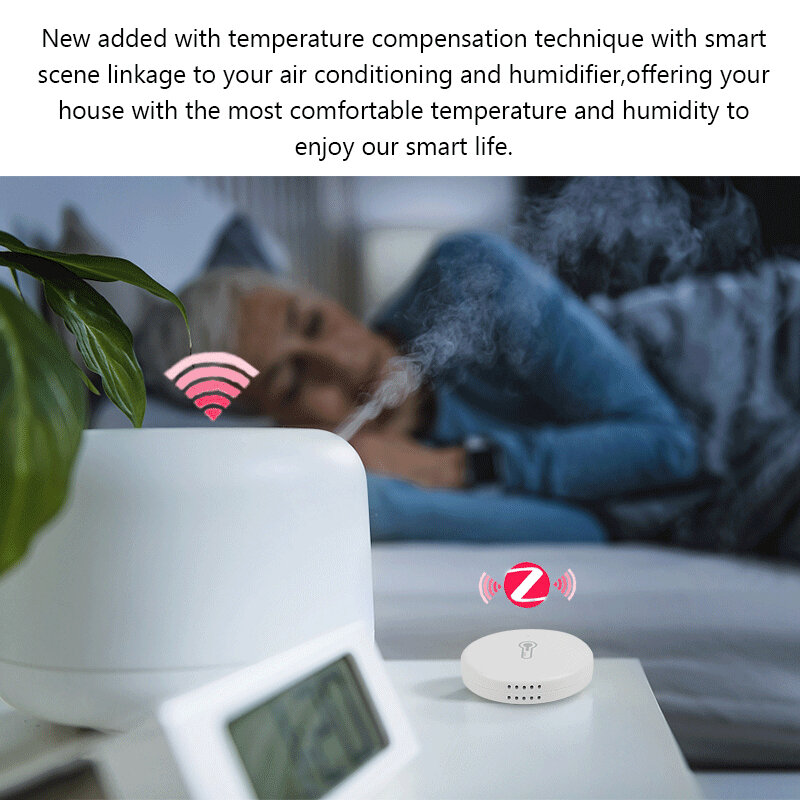 تويا زيجبي استشعار درجة الحرارة والرطوبة الذكية ، تعمل بالطاقة البطارية ، والأمن ، والتطبيق الحياة الذكية ، اليكسا