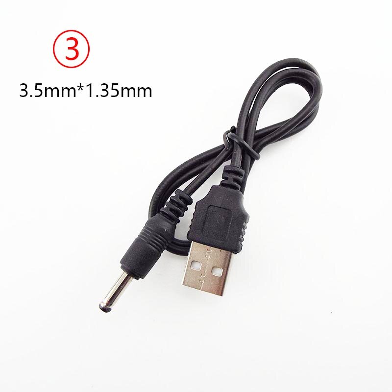 USB Male untuk DC 2.0 0.6 2.5 3.5 1.35 4.0 1.7 5.5 2.1 5.5 2.5 Mm Power Supply Tali plug Jack Kabel Ekstensi Konektor Charger