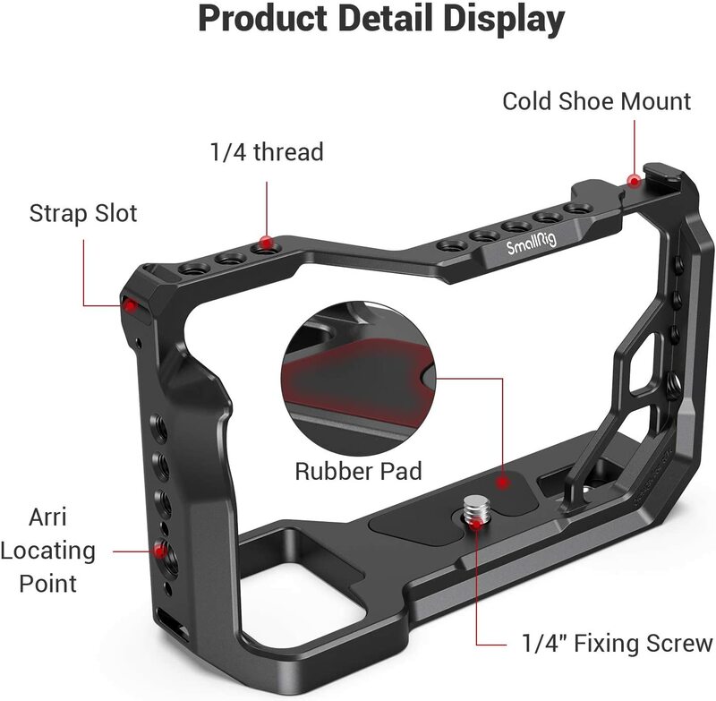 SmallRig Formfitting Full DSLR A7C Camera Cage for Sony A7C Cage Rig With Microphone LED Fill Light Extension Portable Rig 3081