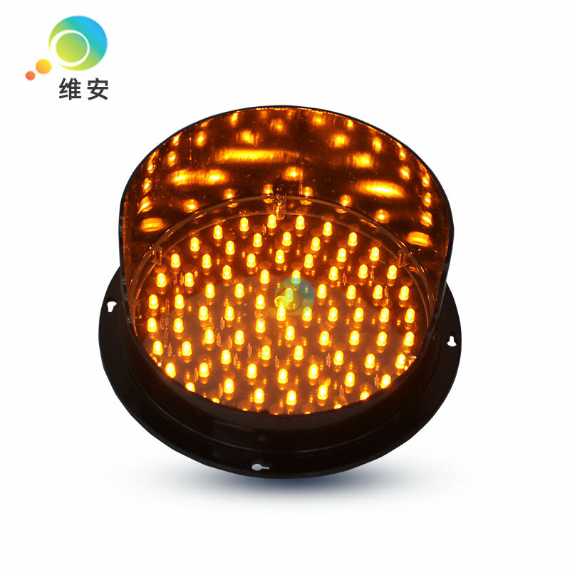 Módulo de luz de tráfico LED amarilla de 200mm, personalizado, DC12V o DC24V, con reemplazo de visor de luz de tráfico