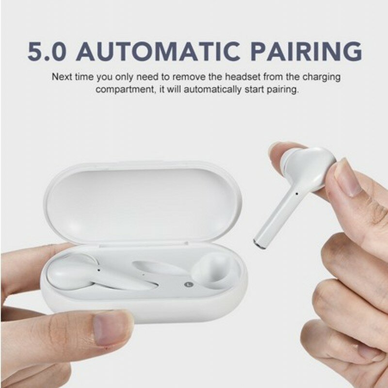 Zestaw słuchawkowy Bluetooth V5.0 Touch TWS prawdziwe bezprzewodowe podwójne słuchawki douszne dźwięk basowy dla Huawei Xiaomi Iphone telefon komórkowy samsung telefon