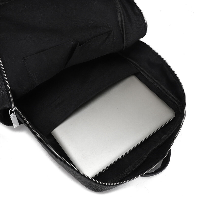 Sac à dos étanche en cuir de vachette véritable pour homme, sac pour ordinateur portable, sac de bureau pour homme, sac d'affaires, sacs à dos de voyage décontractés, haute qualité