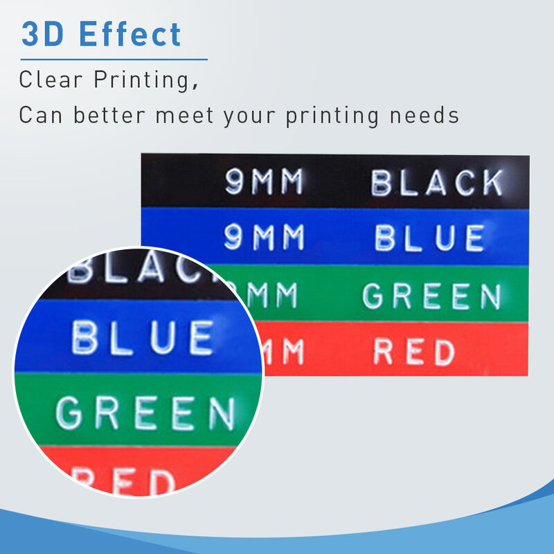 Dymo-Dymo 3D Embossing Label Tape, Compatível com Dymo Motor E101 E202, Máquina de escrever manual, 3D, 9mm, 12965, 1610, 1pc