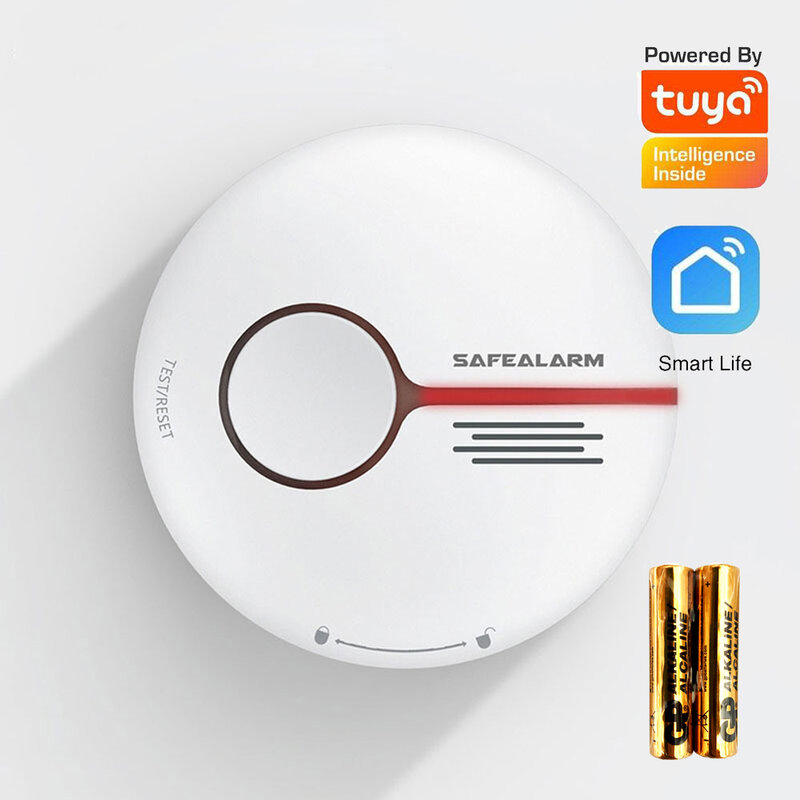 Alarma de incendios independiente para el hogar, Detector de humo inalámbrico para cigarrillos, con WIFI, 1 piezas