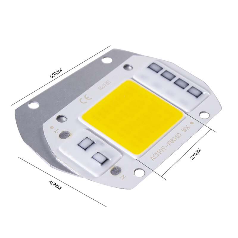 Smart led chip 20w 30w 50w ac 220v, contas de lâmpada cob sem driver, diy, holofotes de luz ao ar livre
