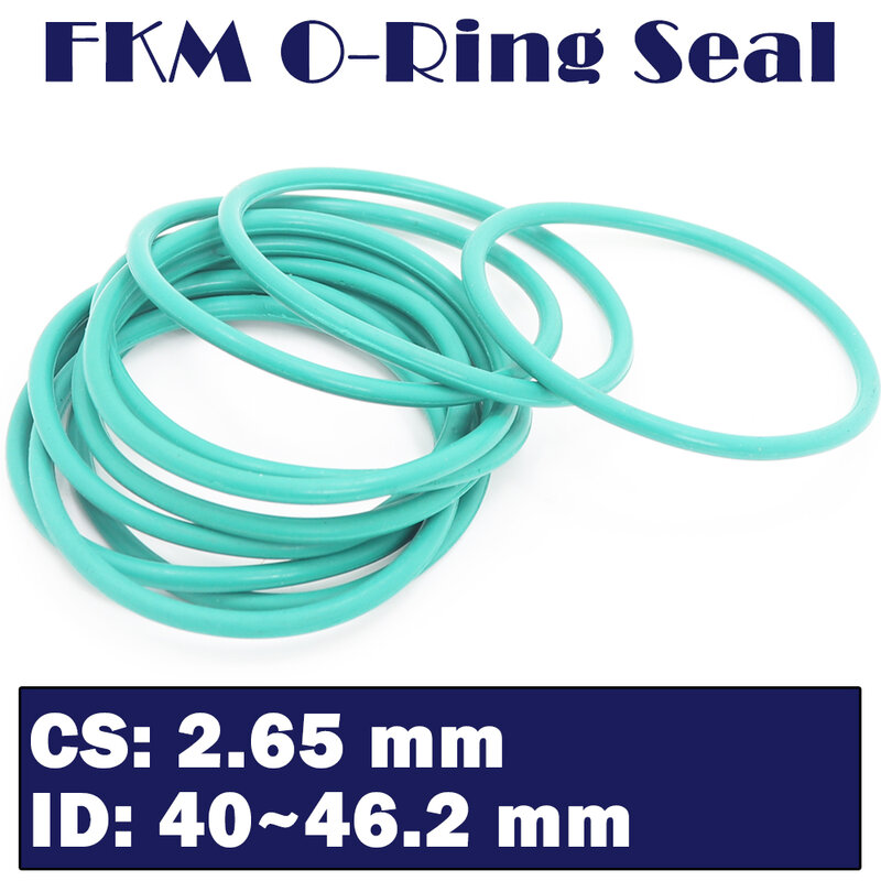 Cs2.65mm fkm borracha anel id 40/41.2/42.3/42.5/43.7/45/46.2*2.65mm 30 pces o-ring flúor vedação óleo oring verde