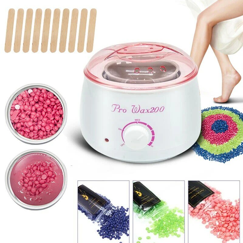 Electric Wax Heater Waxing Machine For Hair Removal Body Epilator Paraffin Wax kit With 300g Wax Beans 1 chauffe cire