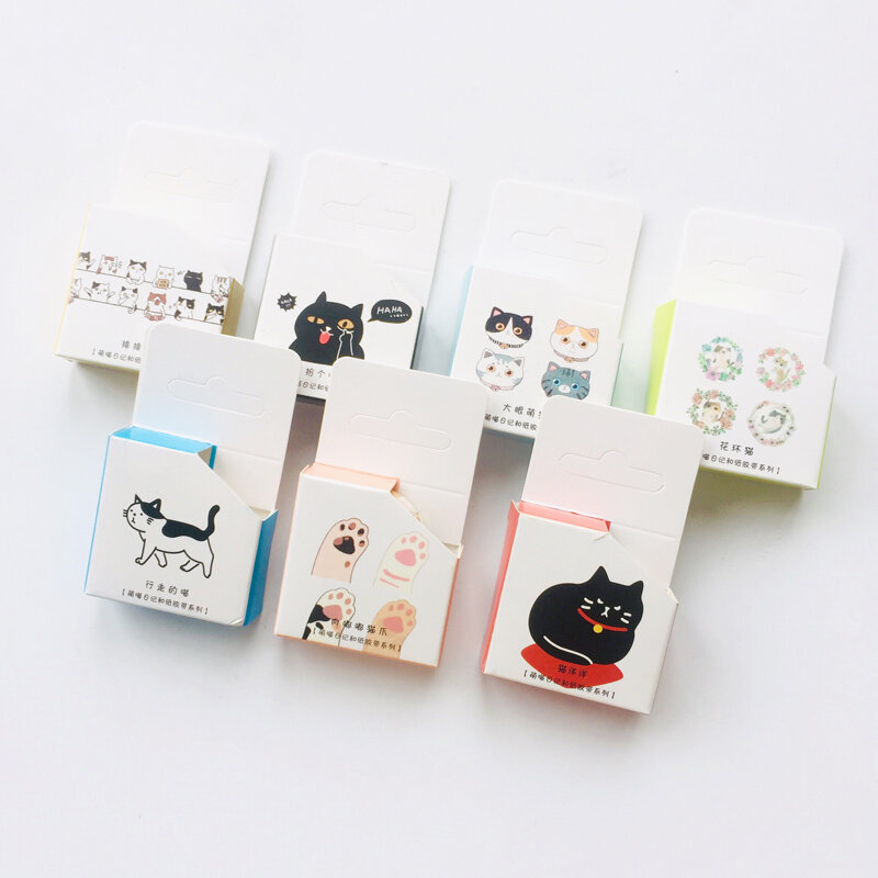 Śliczne Kawaii uroczy kociak klej papierowa taśma Washi maskująca taśma DIY do scrapbookingu kij etykieta