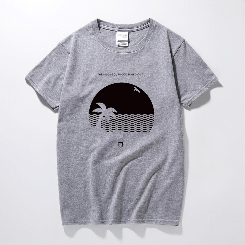 YUAYXEA Maschio divertente presente Il Vicinato Spazzato via Casa T-Shirt Album Della Spiaggia Degli Uomini Tee Degli Uomini di Formato T Shirt Stampa di Cotone T-shirt