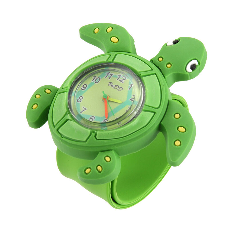 NIN668-Reloj de pulsera de silicona con dibujos de animales para bebés y niños, nuevo