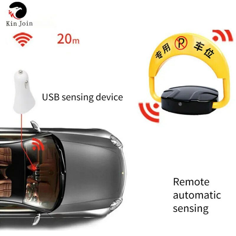 Segurança dobrável remota com sensor automático, coluna de proteção com bloqueio de estacionamento, barreira de estacionamento com trava e parafuso (excluindo bateria)