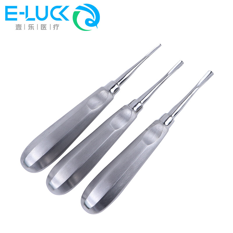 Elevador dental do aço inoxidável para a extração do dente, ferramentas Luxating, raiz curvada, instrumentos dentais, 8 PCs/Set