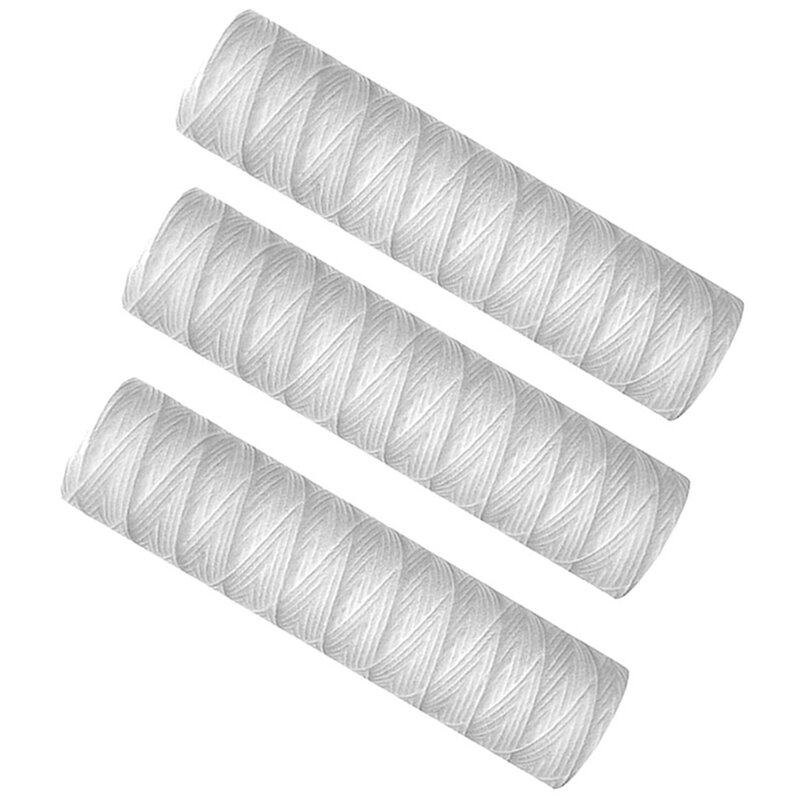 3 pçs purificador de água 10 Polegada string ferida filtro cartucho 5 micrometre pp algodão filtro sedmient