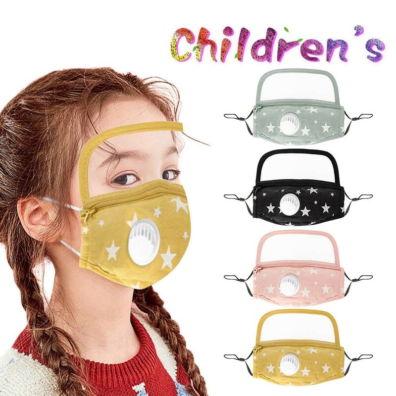 Kidsstars criança estrelas impressão faceshield lavável reutilizável cachecol rosto protetor solar com filtro e destacável olho escudo cubrebocas