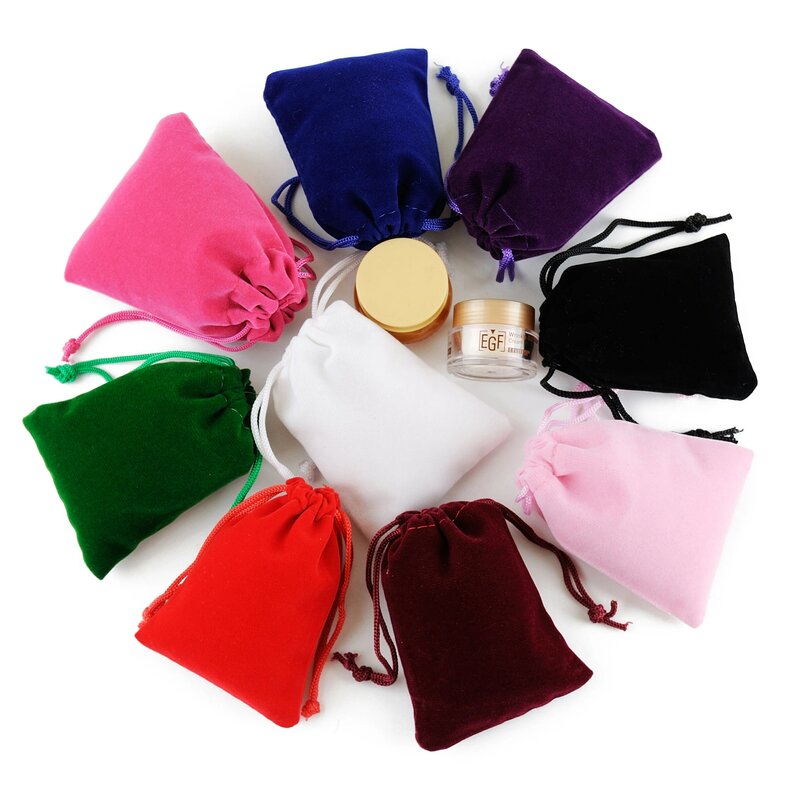 Bolsas de terciopelo de 5x7 para joyería, bolsita de franela de tamaño pequeño, embalaje para exhibición de regalo, 10 unidades