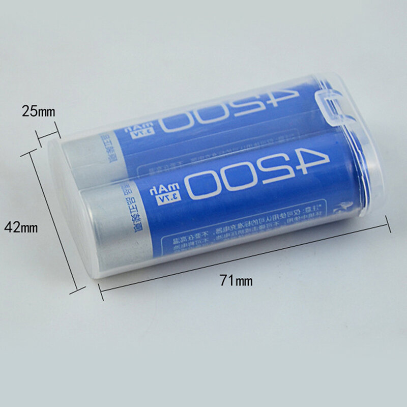 Boîte de rangement en plastique transparent pour 2 spams, étui de sécurité portable étanche pour batterie 18650, vente en gros, 1PC, 18650