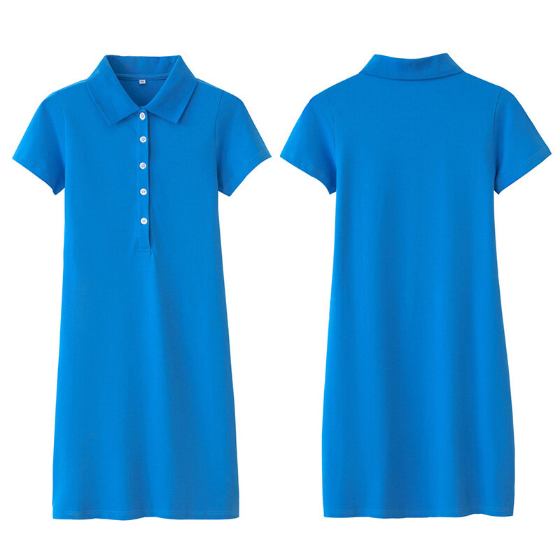 ¡Novedad de 2020! Camiseta larga para mujer, vestido deportivo de verano con cuello vuelto, vestido femenino para tenis