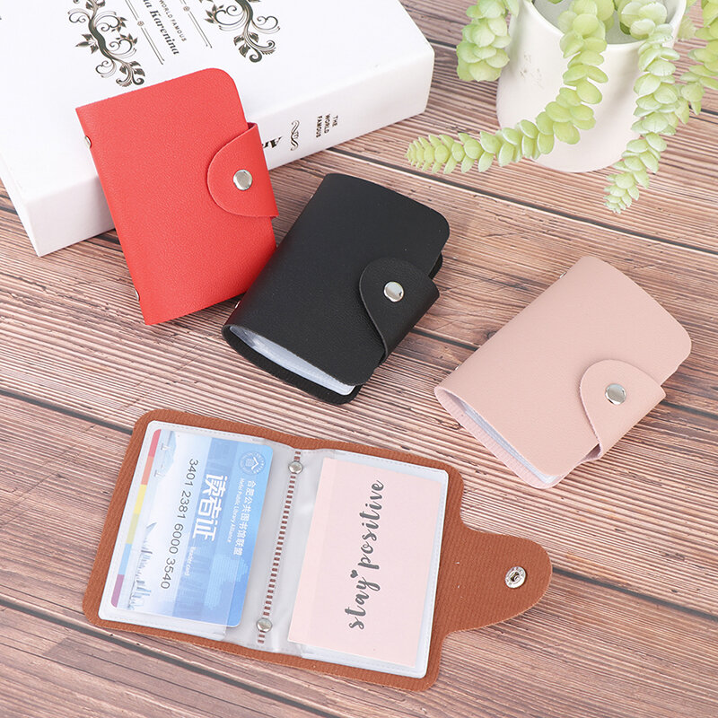 1pc PU Function 24 Bits Credit Card ID Card Wallet Cash Holder Organizer Case Pack Business Credit Card Holder Bank Card Package