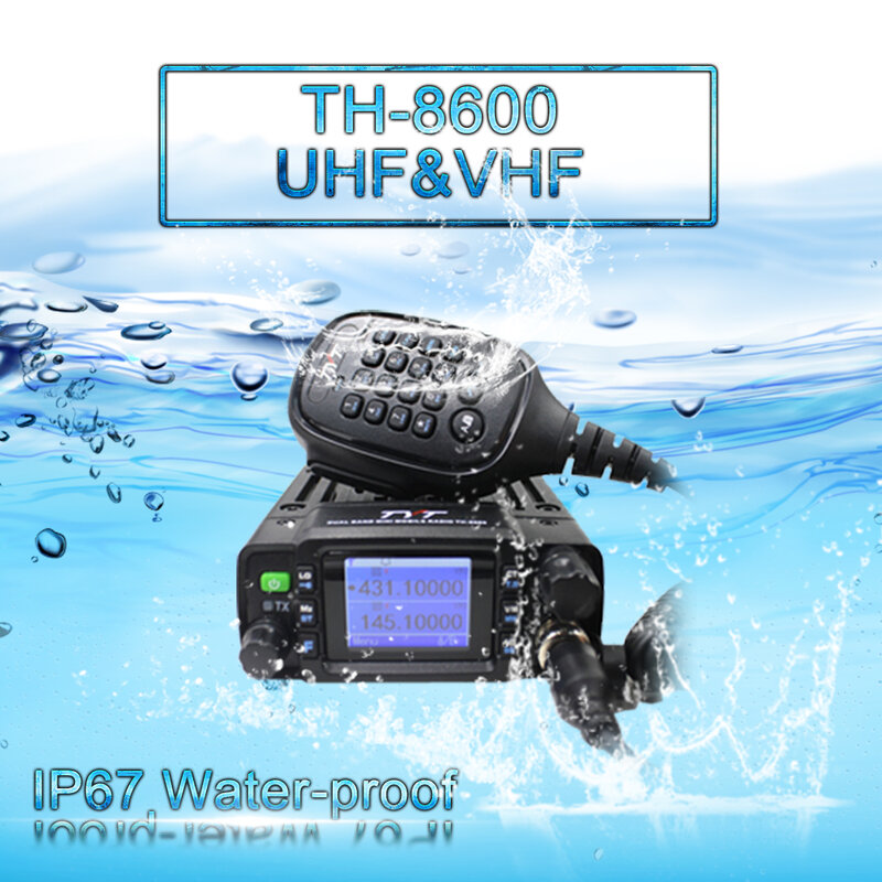 Tyt TH-8600 IP67 Waterdichte Dual Band 136-174Mhz/400-480Mhz 25W Auto Radio Ham mobiele Radio Met Antenne Clip Mount Programma Kabel