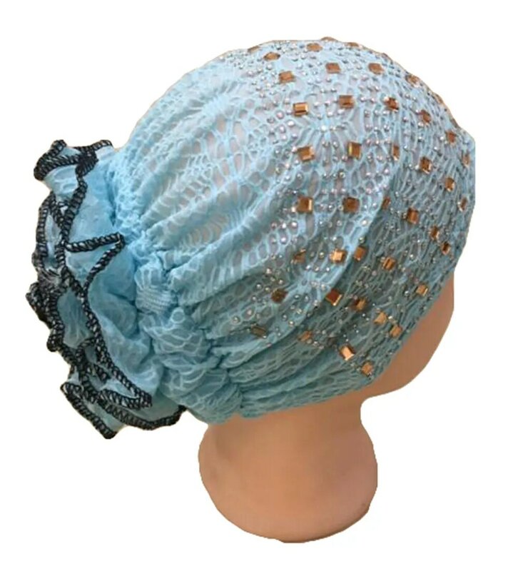 Dzieci dziewczyna muzułmanin pokrowiec na główkę Turban kwiat koronki Underscarf wewnętrzny kapelusz gorące wiercenie czapka czapka Skullies Bonnet Headwrap moda