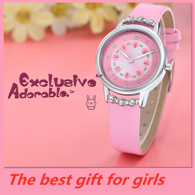 Новинка 2021, детские часы с цветами, кварцевые электронные наручные часы для мальчиков и девочек, водонепроницаемые детские часы