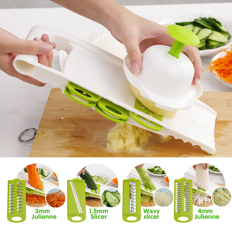 Multi-function Manual Vegetable Cutter Stainless Steel Slicer Carrot Potato Peeler Cheese Grater Onion Slicing Kitchen Tools
