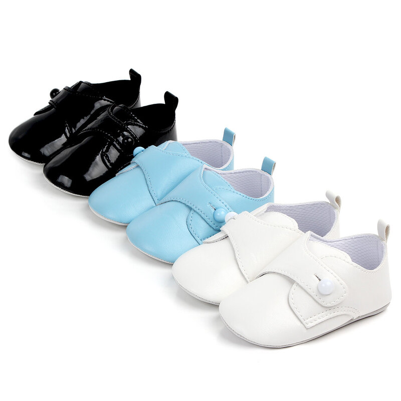 Newborn Baby Boy Shoes Toddler Leather Moccasins First Walker Casual Sneaker Soft Sole Infant Solid White Black Shoe for Walking