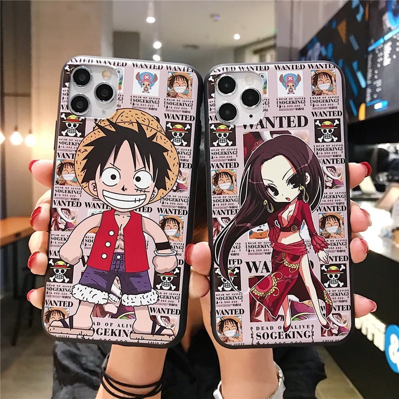 Japan Anime Cartoon für iPhone 11 Pro X XS Max XR 7 8 6 6S Fall Luffy Königin Ein stück TPU Schwarz Weiche Dünne Schützen Zurück Silicon