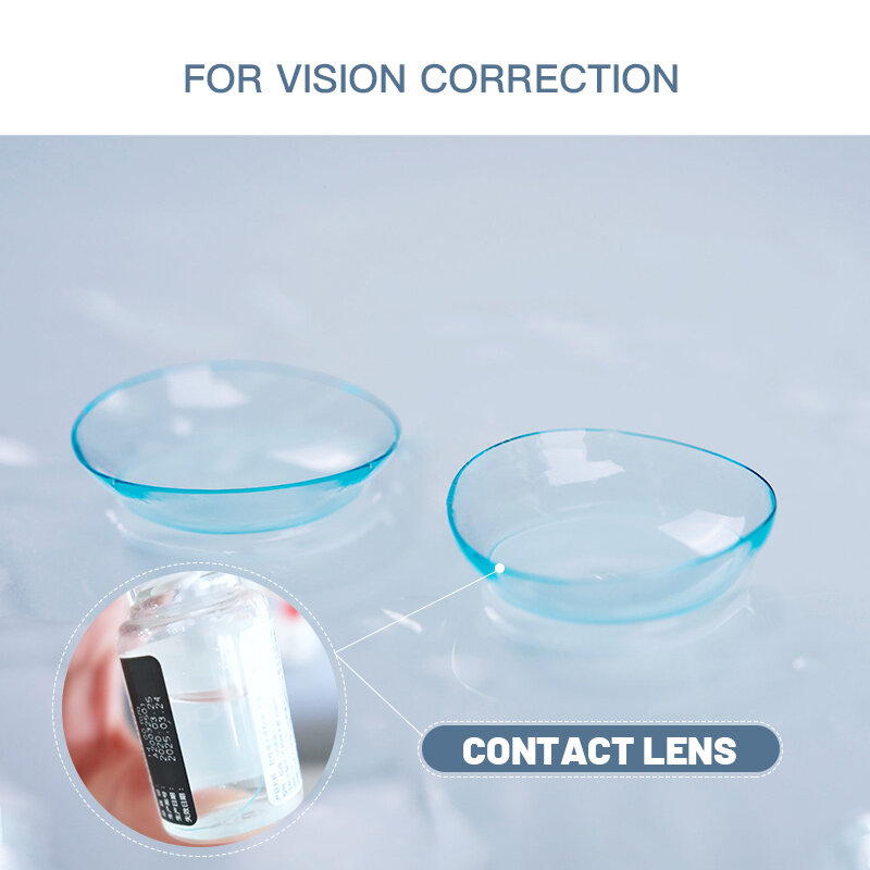 OVOLOOK-2PCS/Pair Myopia Contact Lenses for Vision Correction Transparent Prescription Lenses with Diopters Eye Contacts 14mm