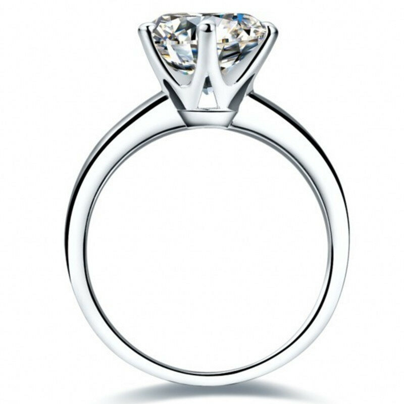 99% OFF Solitaire 1ct Lab diamentowy pierścionek 100% prawdziwe 925 srebro obrączka zaręczynowa dla kobiet mężczyzn Party biżuteria