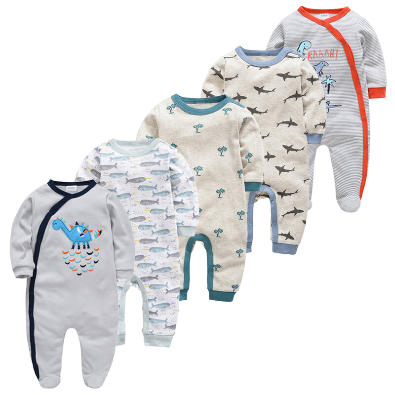 Pijamas de 5 uds. Pijamas de niño recién nacido bebé fille algodón transpirable suave ropa bebé recién nacido Pijamas bebé Pjiamas
