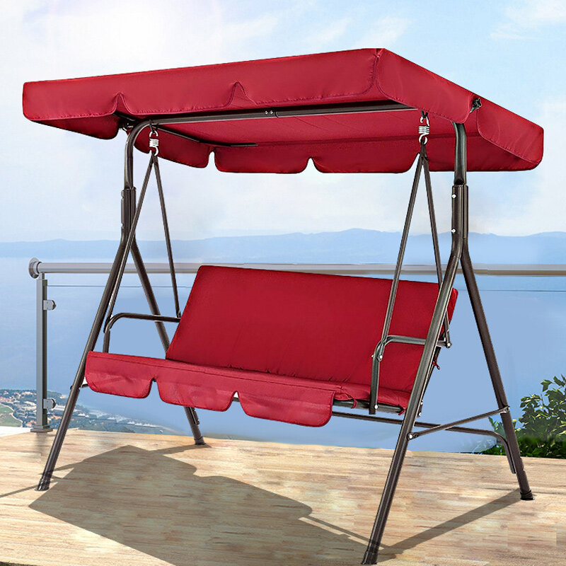 3 Seat Swing Canopies Seat Cushion Cover Set Patio Swing Chair Hammock Replacement Waterproof Garden