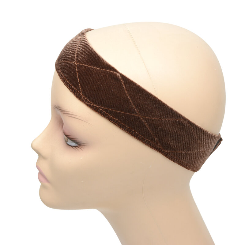 Гибкий бархатный шарф для парика Удобная повязка на голову Регулируемая крепежная повязка для парика бежевый, темно-коричневый, коричневый, черный