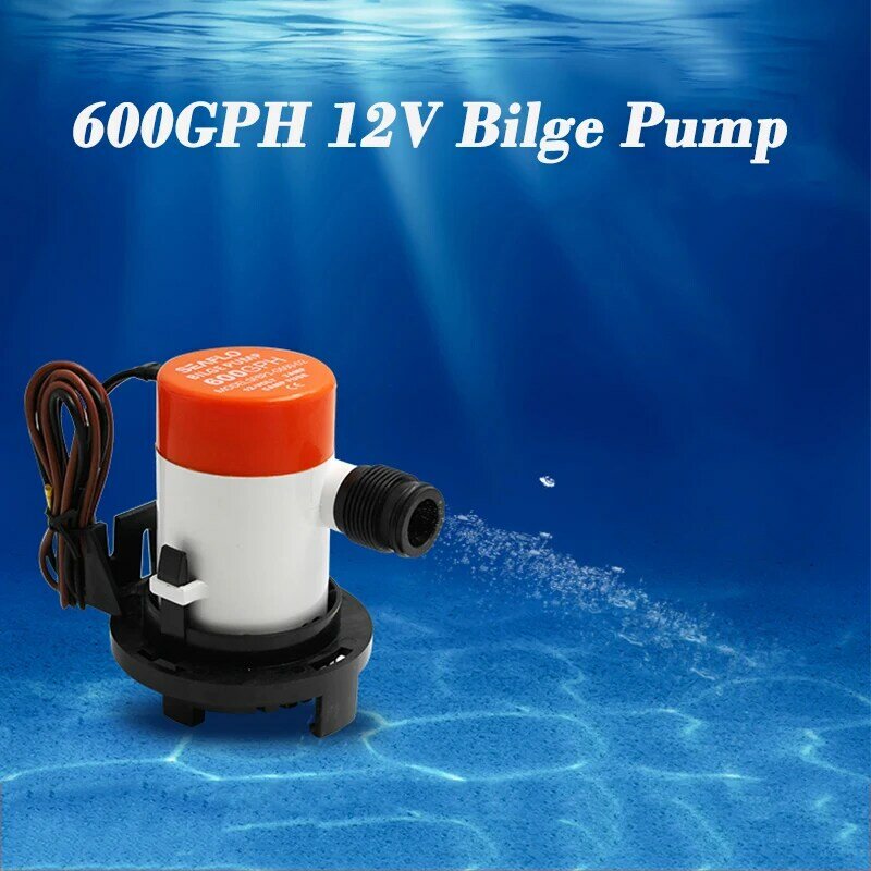 600GPH pompa wodna pompa zęzowa łodzi 12V elektryczna pompa morska łódź woda pompa wydechowa zatapialna miska zęzowa dla jacht RV