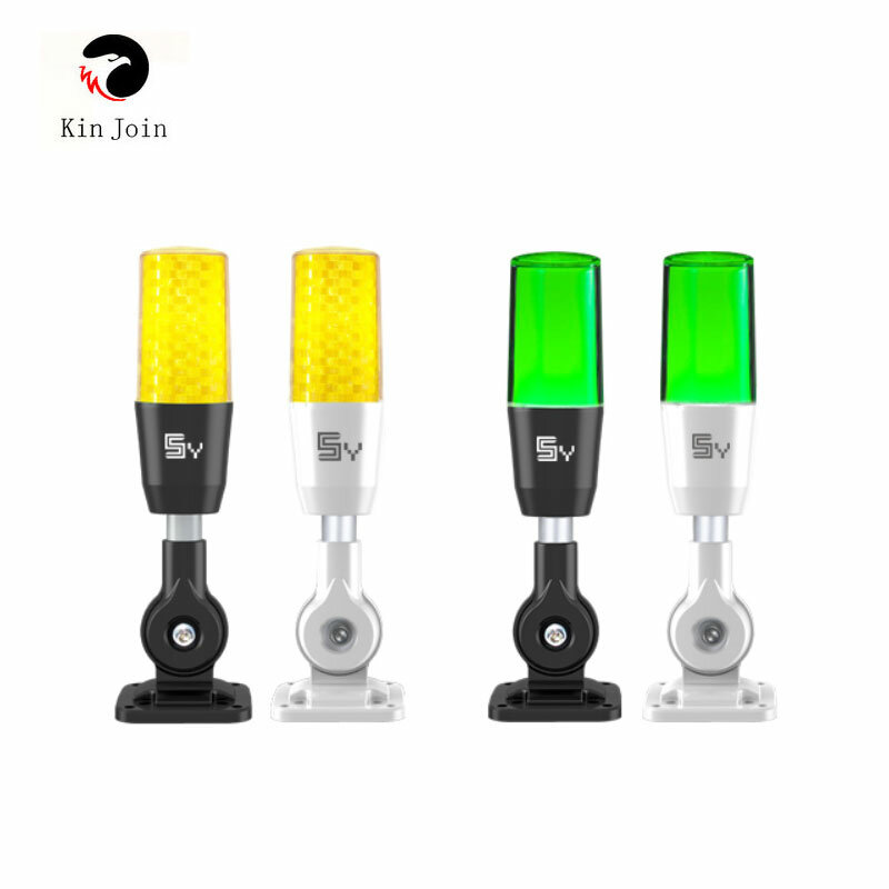 KinJoin-Lámpara de advertencia de emergencia, luz estroboscópica intermitente, soporte de pared para máquina de taller de producción, señal Tricolor AlarmKinJoin