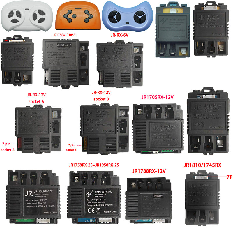 Controlador de carro elétrico para crianças, transmissor receptor para carro de brinquedo, JR-RX, JR1705, JR1858, JR1810, HY-RX, JR2012RX, JR1788, JR1922