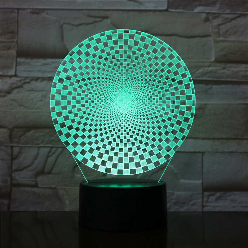 7 colori Che Cambiano 3D Illusion Lampada luminaria rotonda Luci Notturne 3D Desk LUCE Luminaria Lampada Da Tavolo Per Il Regalo del ventilatore 3213