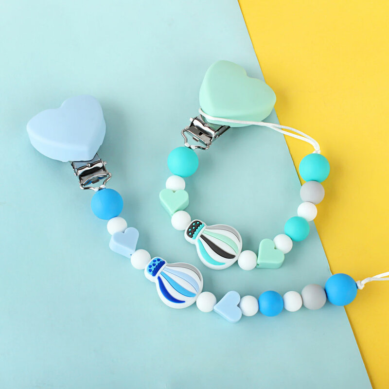 Baby Pacifier Clip Dummy Chain Silicone Food Grade Nipple Holder Soother Chain Cute Baby Teething Pacifier Dummy Clips Holder