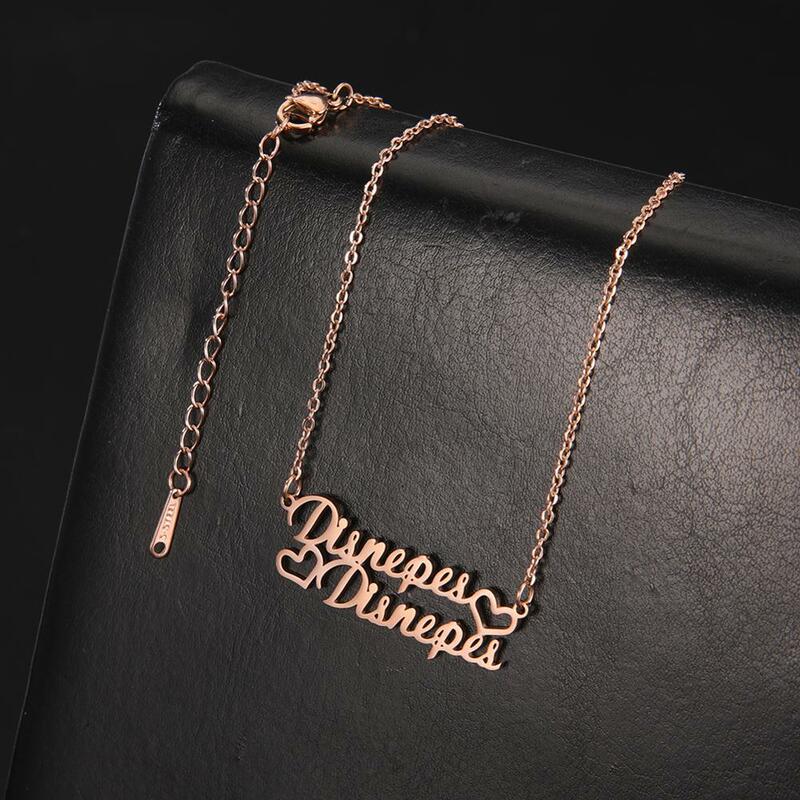 Sipuris nome personalizado colar duplo nome personalidade carta de aço inoxidável colar para mulheres moda jóias presente do ano novo