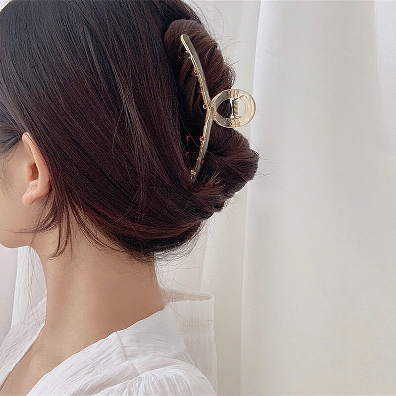1Pcs Women Hairpins Elegant Transparent Cross Big Hair Claws for Girl Hair Accessories Fashion Korean Acrylic Barrettes Headwear