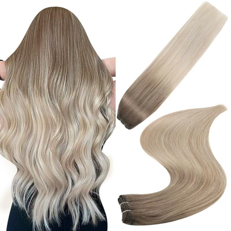 Full Shine Human Hair Weft Extensions Sew In Hair Bundles Balayage Color  Silky Straight Remy Skin Double Weft 2021 For Salon