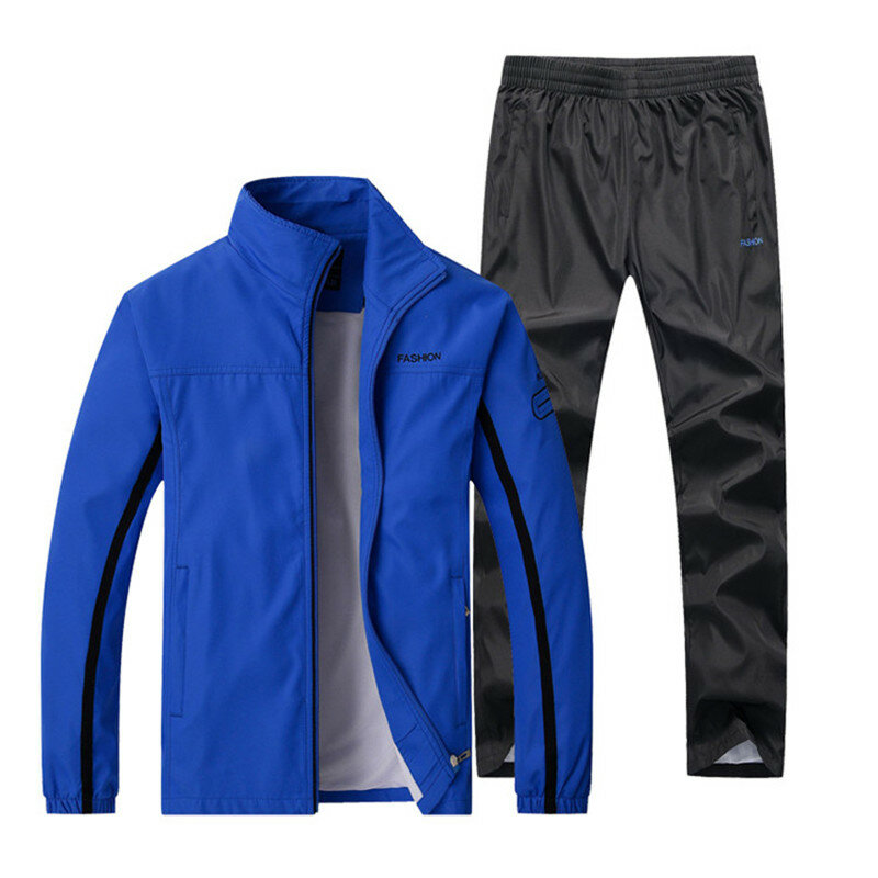 Спортивный костюм мужской из двух предметов, кофта и штаны, Азиатский Размер, комплект спортивной одежды для бега, весна-осень