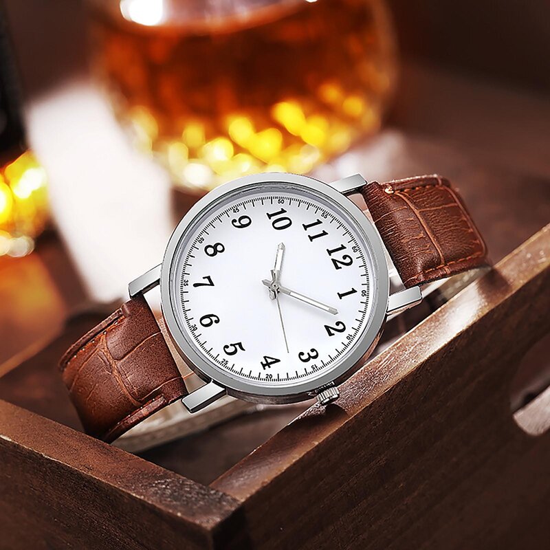 Zegarki męskie 2023 luksusowy modny zegarek skórzany cyfrowy kwarcowy Temperament męski zegarek prezent Montre Homme Relogio Masculino