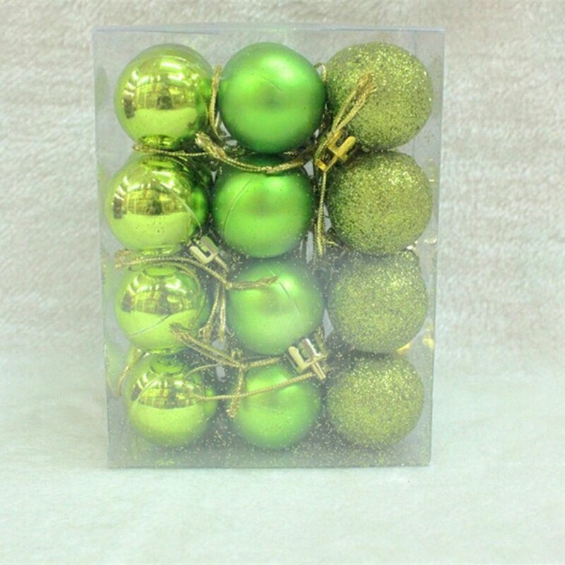 11 cores 24pc bola de natal ornamentos 3cm inquebrável ornamentos de natal árvore de natal pingente de natal bola caixa de presente conjunto