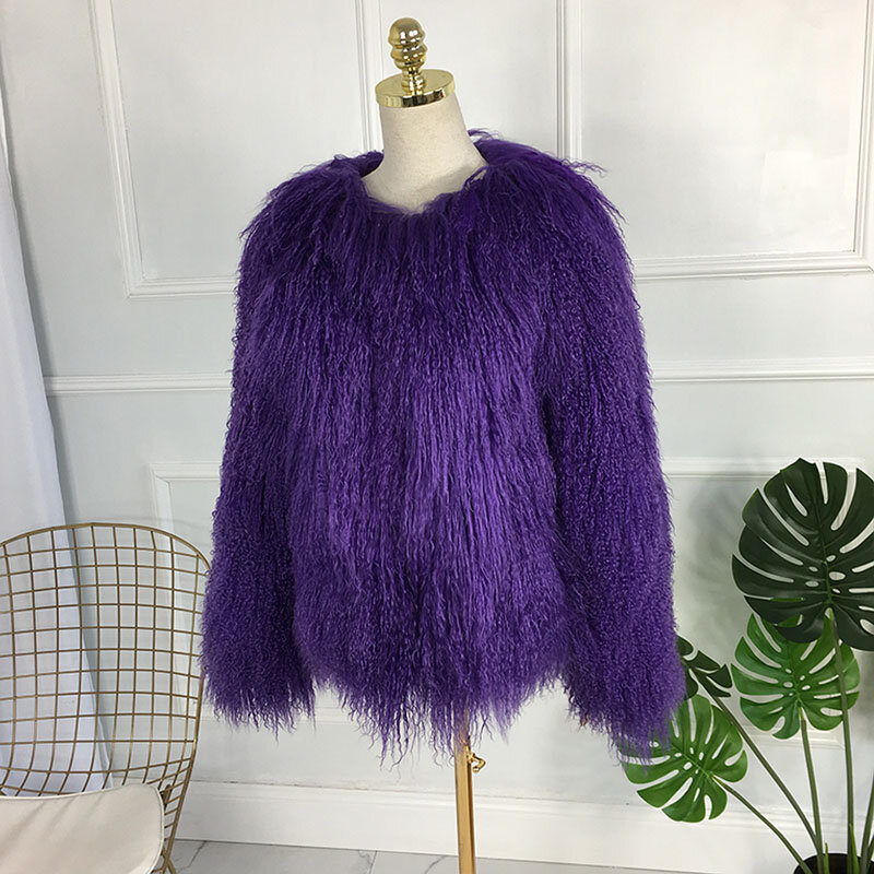 Casaco de pele de ovelha, jaqueta estilosa para mulheres para outono e inverno 2021