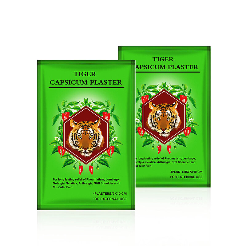 Patch baume du tigre Capsicum autocollant, soins du corps, soulagement des douleurs articulaires, pansements médicaux, 4 pièces/sachet